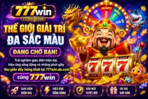 Giao diện 777win với khu vực game và khuyến mãi